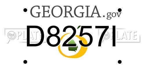 D8257I Georgia License Plate