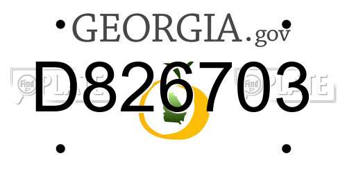 D826703 Georgia License Plate