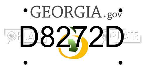 D8272D Georgia License Plate