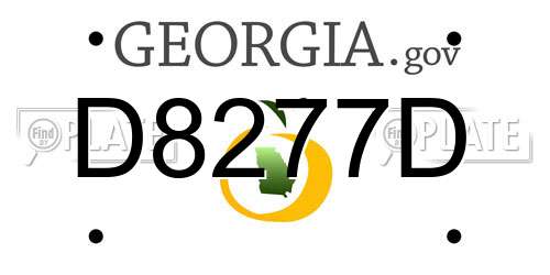 D8277D Georgia License Plate