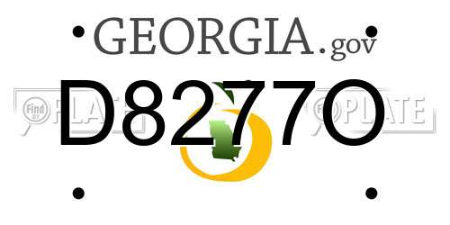 D8277O Georgia License Plate