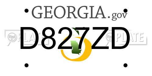 D827ZD Georgia License Plate