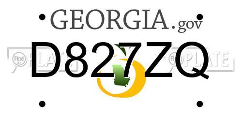 D827ZQ Georgia License Plate