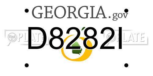 D8282I Georgia License Plate