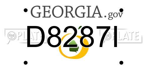 D8287I Georgia License Plate