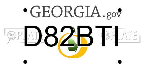 D82BTI Georgia License Plate