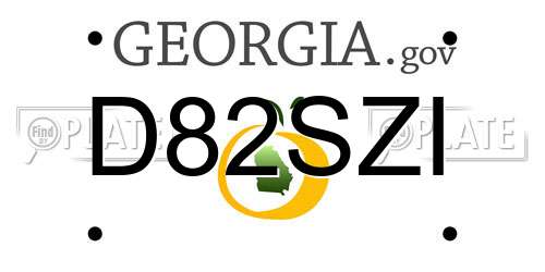 D82SZI Georgia License Plate