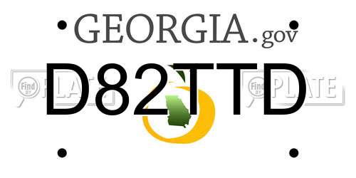 D82TTD Georgia License Plate