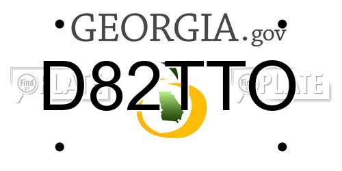 D82TTO Georgia License Plate
