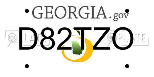 D82TZO Georgia License Plate