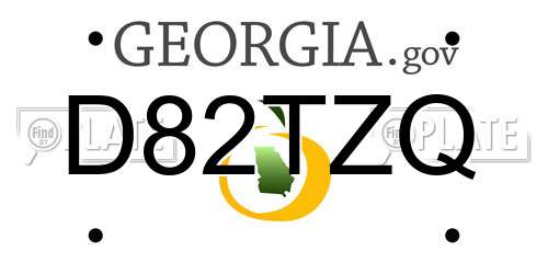 D82TZQ Georgia License Plate