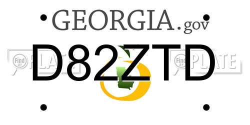 D82ZTD Georgia License Plate