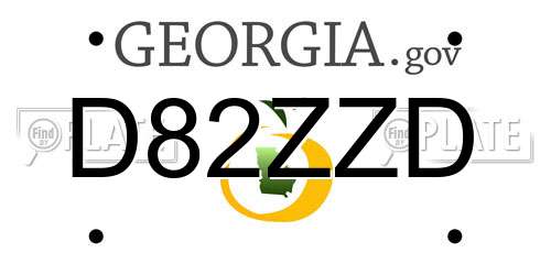 D82ZZD Georgia License Plate