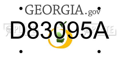 D83095A Georgia License Plate