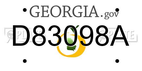 D83098A Georgia License Plate