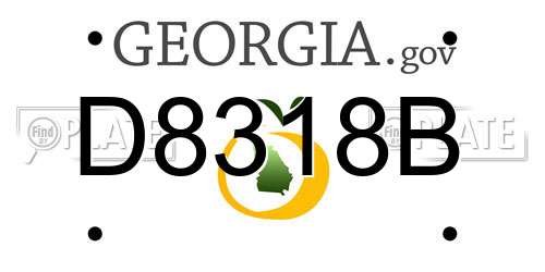 D8318B Georgia License Plate