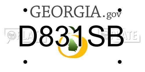 D831SB Georgia License Plate