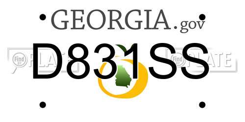 D831SS Georgia License Plate