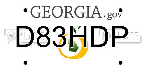 D83HDP Georgia License Plate