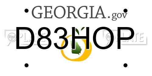 D83HOP Georgia License Plate