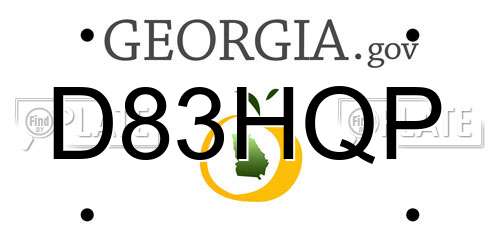 D83HQP Georgia License Plate