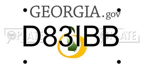 D83IBB Georgia License Plate