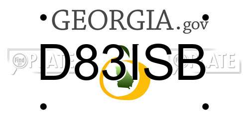 D83ISB Georgia License Plate
