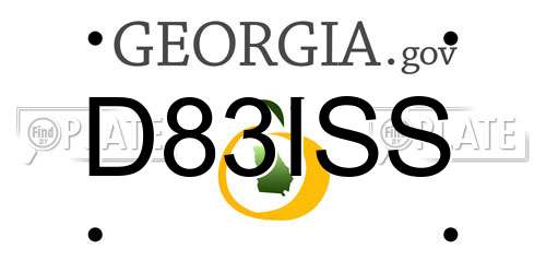 D83ISS Georgia License Plate