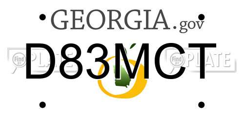 D83MCT Georgia License Plate