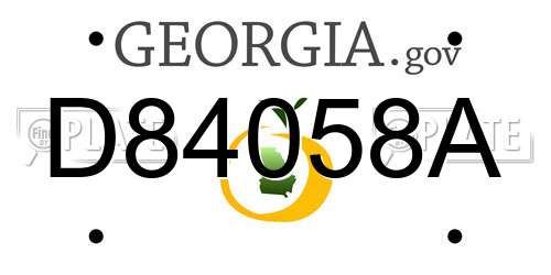 D84058A Georgia License Plate