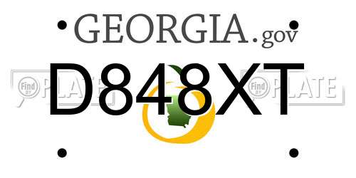 D848XT Georgia License Plate