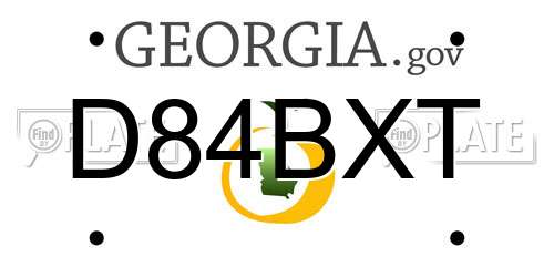 D84BXT Georgia License Plate
