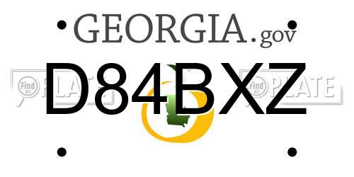 D84BXZ Georgia License Plate