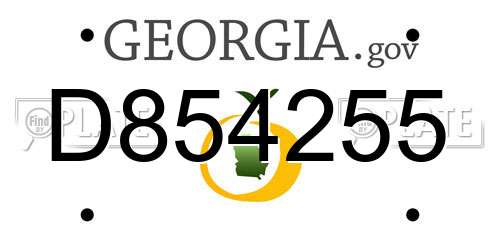 D854255 Georgia License Plate