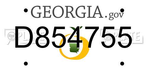 D854755 Georgia License Plate
