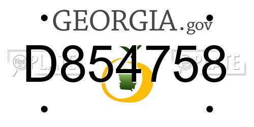 D854758 Georgia License Plate