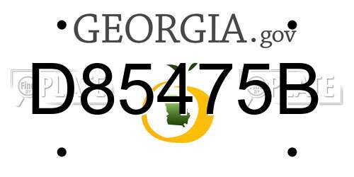 D85475B Georgia License Plate
