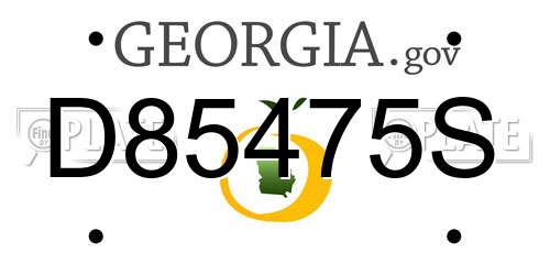 D85475S Georgia License Plate