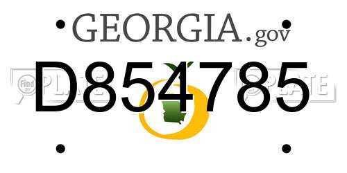 D854785 Georgia License Plate