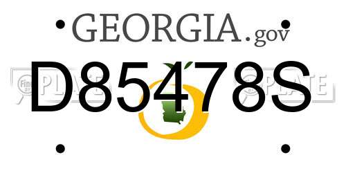 D85478S Georgia License Plate