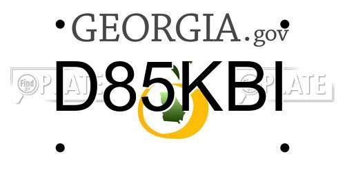 D85KBI Georgia License Plate