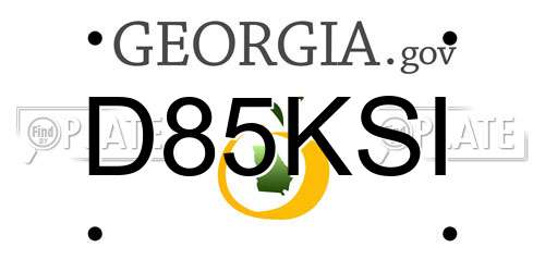 D85KSI Georgia License Plate