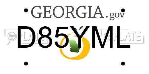 D85YML Georgia License Plate