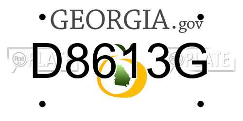 D8613G Georgia License Plate