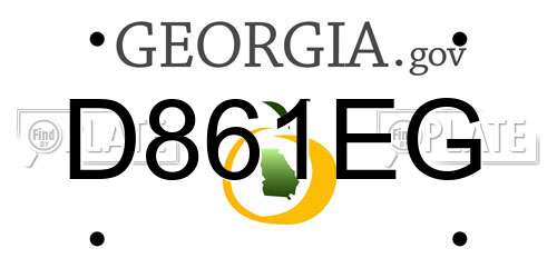 D861EG Georgia License Plate