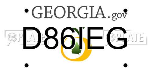 D86IEG Georgia License Plate