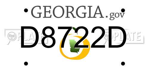 D8722D Georgia License Plate