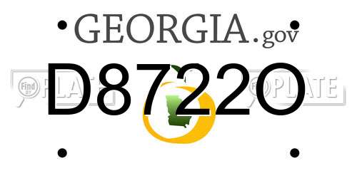 D8722O Georgia License Plate