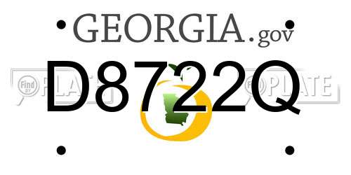 D8722Q Georgia License Plate
