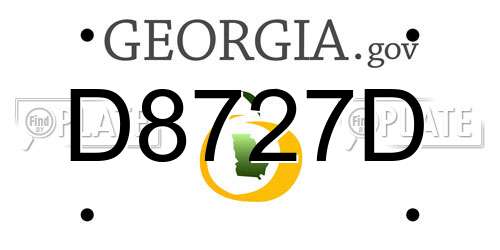 D8727D Georgia License Plate